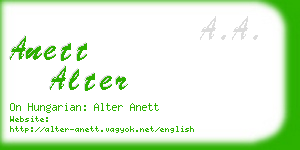 anett alter business card